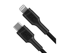 Green Cell KABGC07 Câble Lightning vers USB-C 1m Noir, MFi, Transfert 480 Mbit/s, Connecteurs Mâle/Mâle, Droit/Droit, 1 Pièce