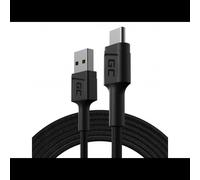 Green Cell KABGC19 Câble USB 2.0 Noir 2m, USB A vers USB C, 480 Mbit/s, Compatible Samsung S20/Xiaomi Mi10/Huawei P30 Pro/Nintendo Switch