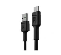 Green Cell Câble USB-A - USB-C Typ-C 0.3m Chargeur Cable noir compatible pour Samsung Galaxy S23 S22 S21 S20 Ultra S10 S9 S8+ | Note 20 10 9 8 | Téléphones Android