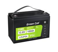 Green Cell LFPGC12V100AH CUBE Batterie LiFePO4 100Ah 12.8V 1280Wh Lithium-Fer-Phosphate pour Photovoltaïque, Caravanes, Bateaux