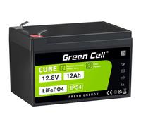 Green Cell Cube LiFePO4 Batterie 12 Ah 12,8 V - Batterie Lithium-Fer Phosphate pour Camping-Cars, Bateaux, systèmes solaires, systèmes Hors réseau, avec BMS, légère et sûre