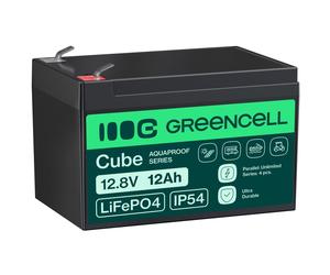 Green Cell LFPGC12V12AH CUBE Batterie LiFePO4 12Ah 12.8V 153.6Wh Lithium-Fer-Phosphate pour Fauteuil roulant, Jouets, Scooter