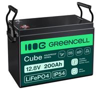 Green Cell LFPGC12V200AH CUBE Batterie LiFePO4 200Ah 12.8V 2560Wh Lithium-Fer-Phosphate pour Camping-car, Panneaux solaires, Food Truck