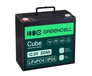 Green Cell LFPGC12V20AH CUBE Batterie LiFePO4 20Ah 12.8V 256Wh Lithium-Fer-Phosphate pour Tracteur tondeuse, Tondeuse, Véhicules électriques