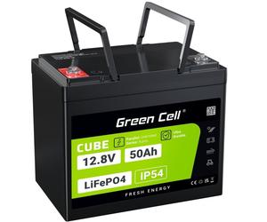 Green Cell LFPGC12V50AH CUBE Batterie LiFePO4 50Ah 12.8V 640Wh Lithium-Fer-Phosphate pour Camping-car, Chariot de golf, Éolienne