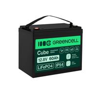 Green Cell LFPGC12V60AH CUBE Batterie LiFePO4 60Ah 12.8V 768Wh Lithium-Fer-Phosphate pour Moteurs électriques, Camping-car, Vérins