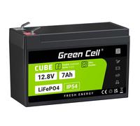 Green Cell CUBE LiFePO4 Pile rechargeable spéciale pile carrée LiFePo fiche plate Li-Ion 12.8 V 7 Ah 1 pc(s)