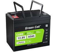 Green Cell® LiFePO4 Batterie | 60Ah 12.8V 768Wh | Faible poids Lithium Fer Phosphate Caravane Photovoltaïque BMS pour Camping Car Bateau Chariot Golf Voiture Solar battery ups quad atv ménage Marine