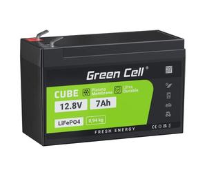Green Cell LiFePO4 Batterie 7Ah 12.8V 89,6Wh Faible poids Lithium Fer Phosphate Caravane Photovoltaïque BMS pour Camping Car Bateau Chariot Golf Voiture Solar ups bakcup l'énergie éolienne Marine