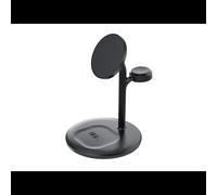 Green Cell MSST-GC-3IN1-B Chargeur Auto Noir pour Casques, Smartwatch, Smartphones, Recharge Sans Fil 15W, USB Type-C, Compatible MagSafe, 9-12V, 20.5W