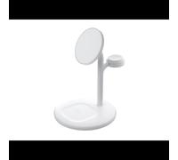 Green Cell MSST-GC-3IN1-W Chargeur Auto Sans Fil 15W pour Smartphone (MagSafe Compatible), Smartwatch, Casque - USB Type-C 20.5W Blanc