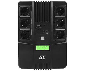 Green Cell Onduleur 600VA 360 W Line Interactive AVR 230 V | Onde Sinusoïdale Modifiée, Affichage LCD Ports USB RJ45 6 Prises Schuko Protection Coupures Surtensions Ordinateur