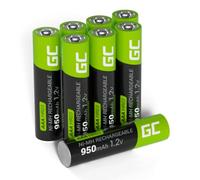 Green Cell Piles Rechargeables AAA 950 mAh 1.2V - Pack de 8, Batteries Ni-MH Pré-chargées, Écologiques et Durables, pour Appareils Électroniques, Télécommande, Caméra, et Plus