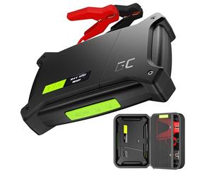 Green Cell PowerBoost Booster de Batterie Lithium 12V 16000mAh 2000A pour Moteurs 8L Essence 6L Diesel Portable Jump Starter Démarrage de Voiture Câbles de Démarrage Chargeur