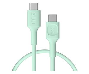 Green Cell PowerFlex Câble USB-C vers USB-C 0,3m PD 100W Menthe | Câble USB-C Compact de 0,3m avec Power Delivery 100W - idéal pour les Batteries Externes et les Voyages