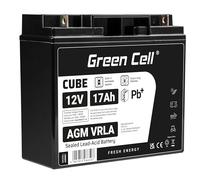 green cell agm vrla 12v 17ah maintenance-free batterie pour mower, scooter, boat, wheelchair
