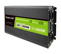 Green Cell Przetwornica napicia PowerInverter LCD 24 V 3000W/60000W Przetwornica samochodowa z wywietlaczem - czysty sinus adaptateur de puissance & onduleur Auto Noir