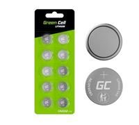 Green Cell Set de 10 Piles Bouton CR2032 3V Lithium - Piles CR2032 pour dispositifs électroniques, télécommandes, balances, Montres Longue durée, Haute capacité 220mAh