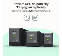 GREEN CELL UPS POWERPROOF 480W/750VA, REINE SINUSWELLE