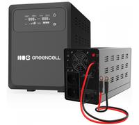 GreenCell Onduleur UPS PowerCore 1200 VA 800 W – écran LCD, AVR, onde sinusoïdale, batterie externe