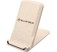 Green Chargeur Rapide Sans Fil,Certifié Qi 15 W,Pliable Pour Voyage,Fabriqué Avec Des Matériaux Écologiques Naturels,Alimentation Type C Et Câble De Charge Inclus,Couleur Crème