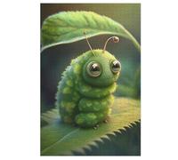 Green Chaterpillar Puzzles 1000 Pièces Adultes, Puzzle en Bois Jeux D'adresse pour Toute La Famille,Jeu De Team Building 78×53cm