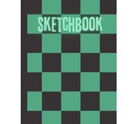 Green Checkered Sketchbook: Anime Manga Pattern Notebook Journal for Kids teens girls boys and adults, Blank Paper Pad 8.5" x 11" - 100 Pages