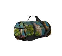 Green Chillon Chateau Sports Bag Tote Bag Sac de Sport étanche avec bandoulière Fermeture éclair 2 Poches latérales pour Homme et Femme, Sac de Voyage et de Rangement.