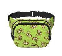 Green Clever Monkey Sac banane tendance unisexe pour l'entraînement, la course, les voyages et la randonnée, Noir , Taille unique