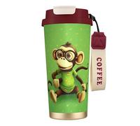 Green Clever Monkey Tasse à café à double paroi en acier inoxydable 316, durable, isolée et élégante pour les amateurs de café et de thé