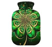 Green Clover Bouillotte avec housse en velours pour crampes menstruelles et soulagement de la douleur Taille M