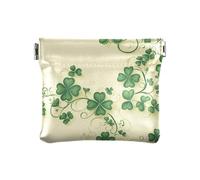 Green Clover Leaves St Porte-monnaie en cuir synthétique pour femme, Trèfle vert feuilles St, decoration