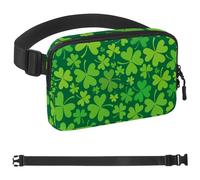 Green Clover Sac banane pour homme et femme, sac banane avec poches à fermeture éclair, sac de taille imperméable avec sangle réglable pour entraînement, course à pied, voyage, randonnée, multicolore,