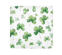 Green Clover Tissu de protection pour appareil photo, motif trèfle, carrés magiques autocollants pour objectif d'appareil photo, protection anti-rayures, sac de maquillage, 35,1 x 35,1 cm,