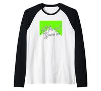 Green Color All This and Brains Too Green Graphic Manche Raglan