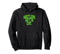 Green Color Feed The Hustlers Green Graphic Sweat à Capuche