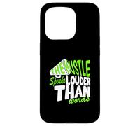 Green Color Hustle Speaks Louder Green Graphic Coque pour iPhone 15 Pro