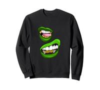 Green Color Talk That-x2 Green Graphic Sweatshirt