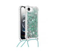 (Green)Compatible For iPhone 16e TPU Case Quicksand Design Phone Cover with Lanyard