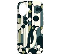 Green Cream Retro Penguin Adventure in The Geometry Pattern Coque pour iPhone 17