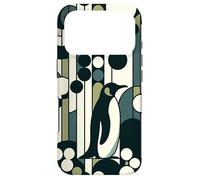 Green Cream Retro Penguin Adventure in The Geometry Pattern Coque pour iPhone 17 Pro