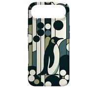 Green Cream Retro Penguin Adventure in The Geometry Pattern Coque pour iPhone Air