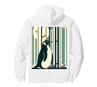 Green Cream Vacation Penguin Retro Vintage 60s 70s Pattern Sweat à Capuche