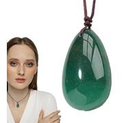 Green Crystal Necklace - Natural Water Drop Green Aventurine Pendant | Greens Aventurines Necklaces | Elegant Greens Aventurine Necklace Water Drop Pendant, Grreen Crystal Charm Handmade Jewelry