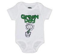 Green Day Grenouillères Flower Pot Band Logo Nouveau Officiel Blanc 0 To 24 Size X Large (12-18 months)