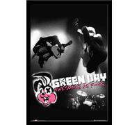Green Day - Poster - awesome as + cadre amovible, Shinsuke® Maxi MDF noir, vitre acrylique