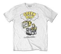 Green Day - T-Shirt # M Unisex White # Longview Doodle [Import]