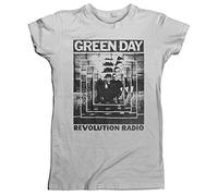 Green Day T-Shirt Power Shot Femme Gris