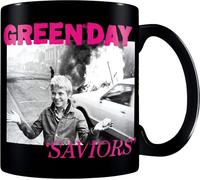 Green Day - Tasse à café "Saviors", logo PM10983 (taille unique) (Noir/Rose/Blanc)