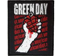 Green Day - Texte répétitif - Ecusson à repasser "American Idiot", tissu tissé RO12879 (taille unique) (Noir/Blanc/Rouge)